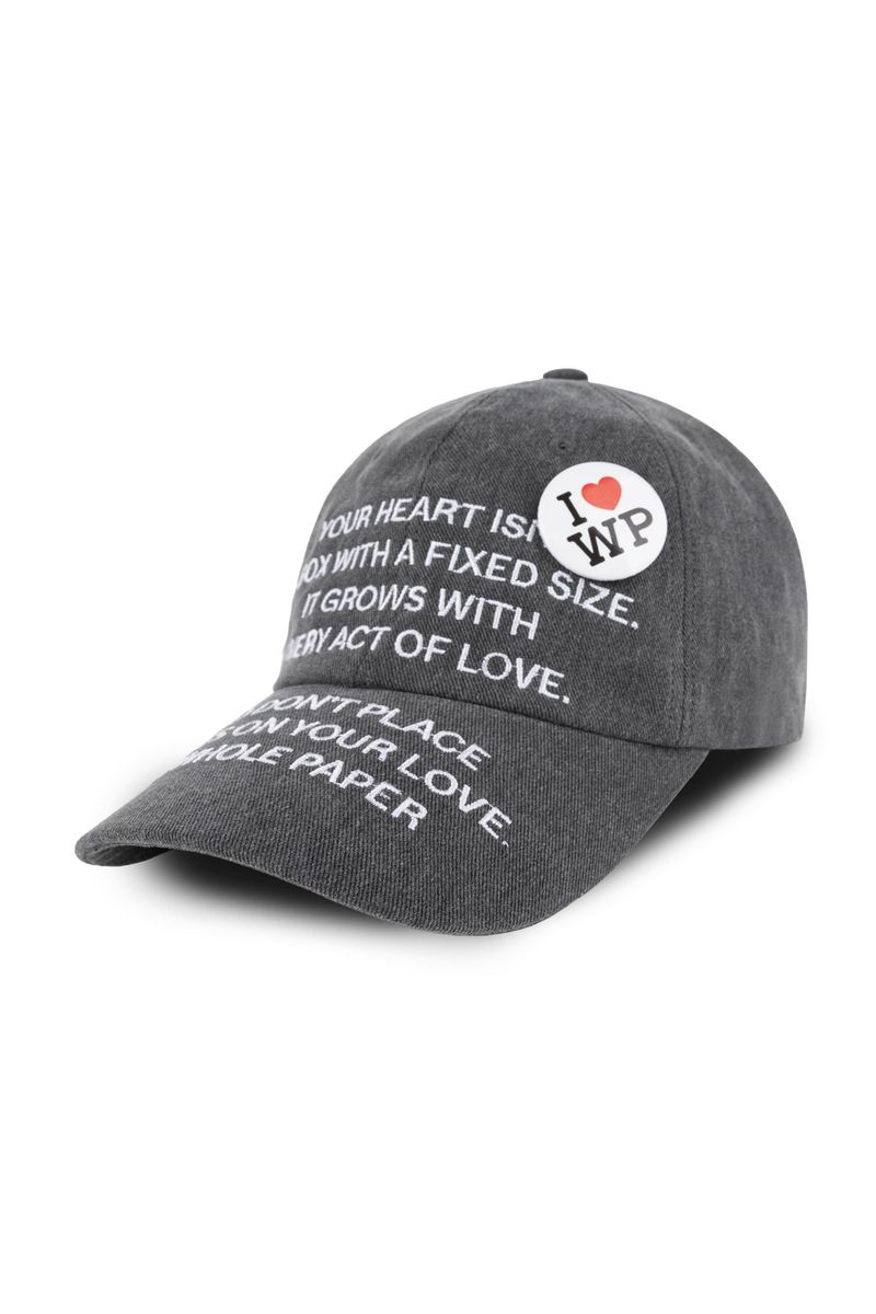 TEXT BALL CAP (CHARCOAL)