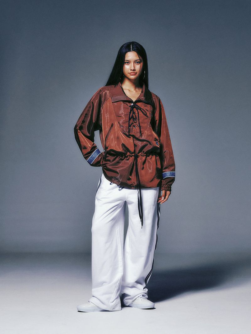 LACE UP ANORAK JACKET (BROWN)