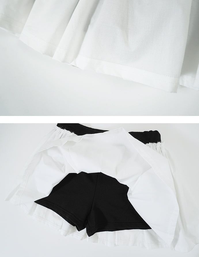 Labeling pleats skirt