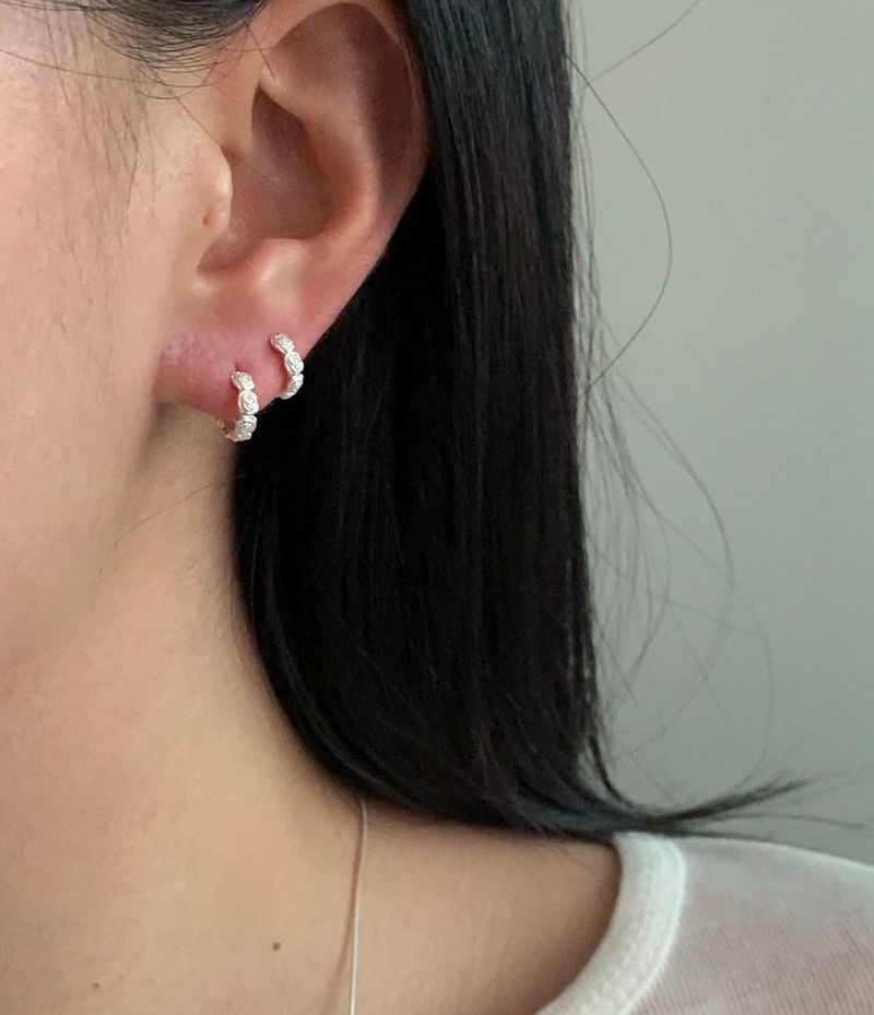  (silver925) ミニローズワンタッチピアス *silver