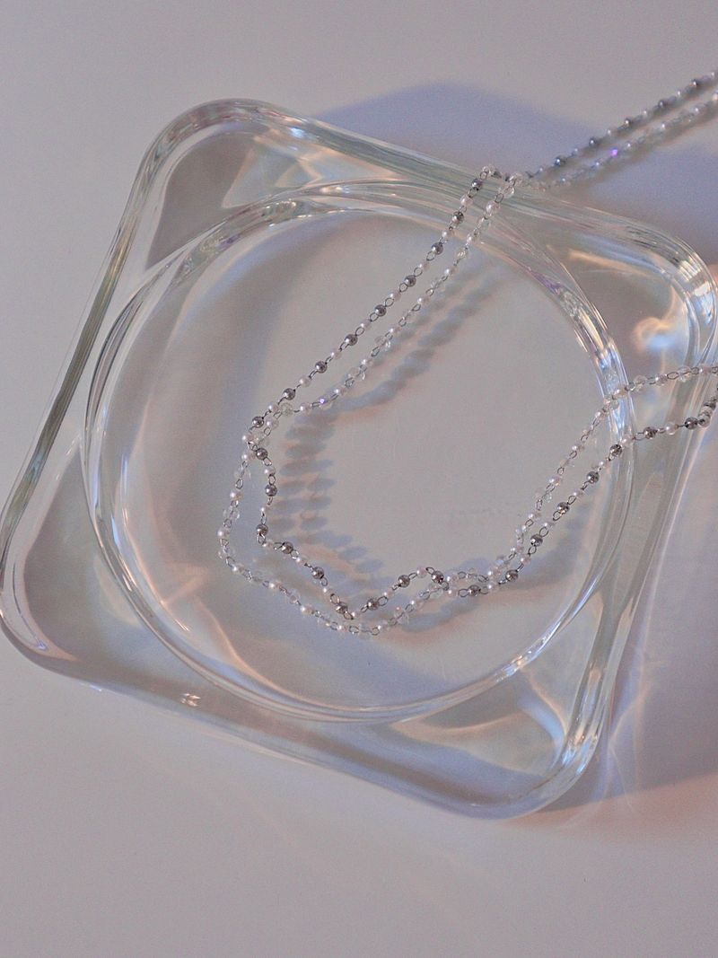 crystal ball pearl choker