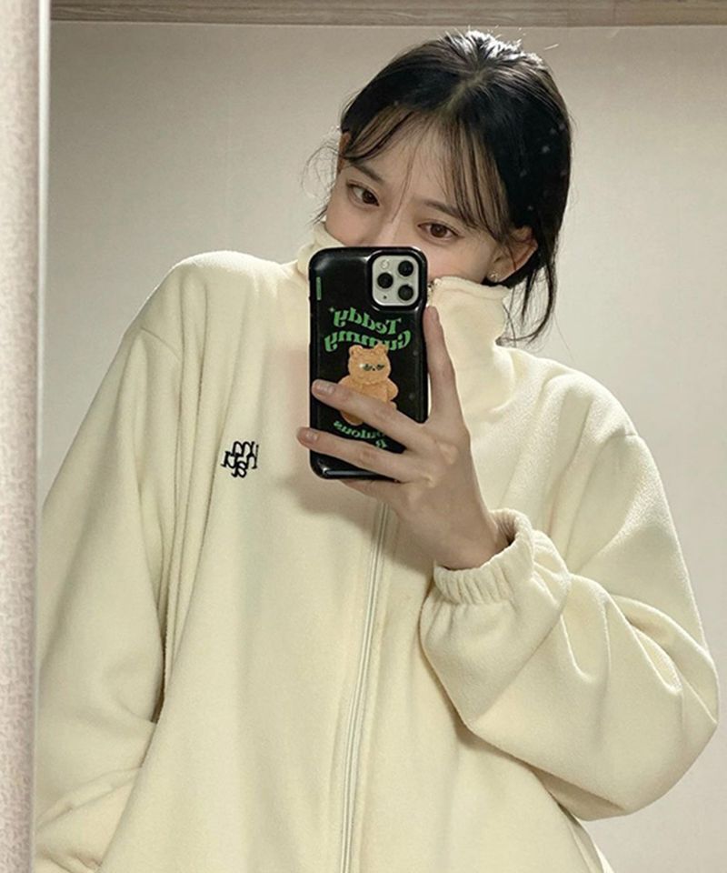 STITCH LOGO FLEECE ZIPUP JACKET