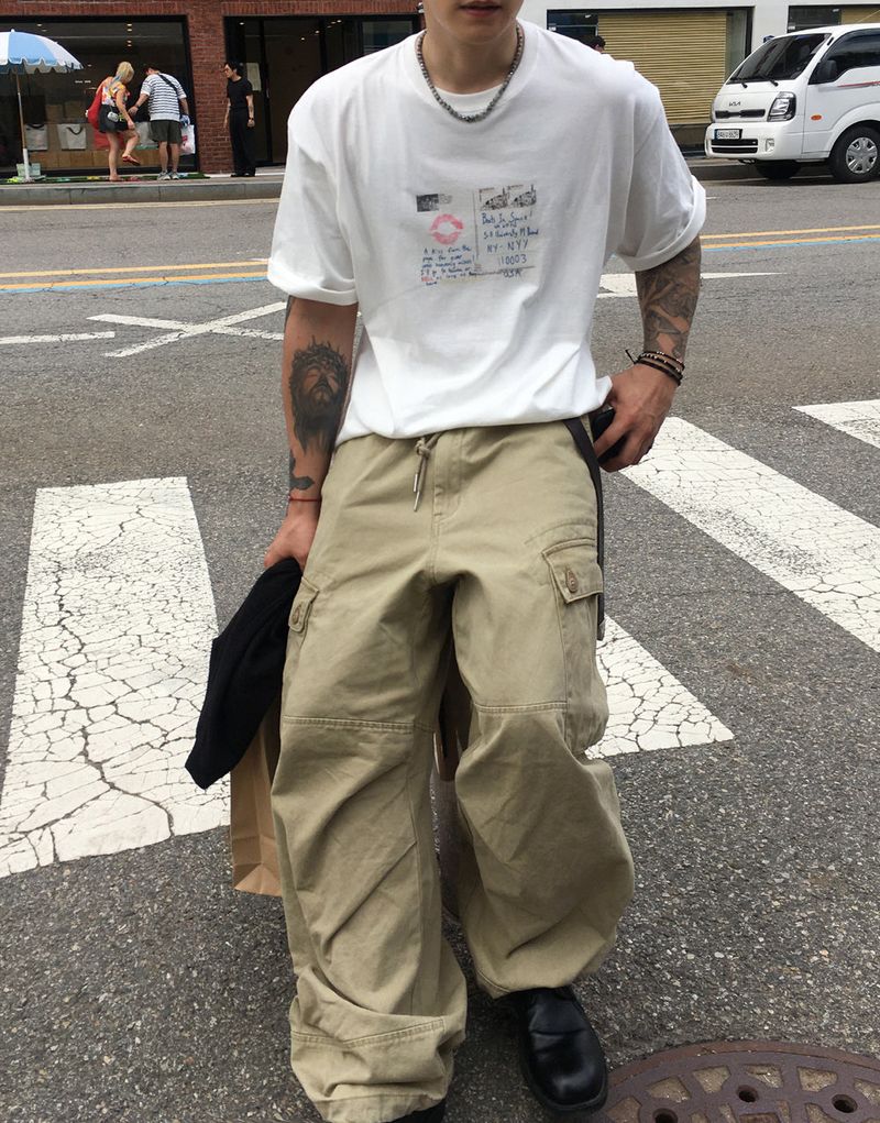 No.1305 washed cago wide PT (3color)