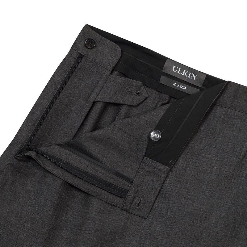 [ULKIN] Asymmetric Stripe Maxi Skirt_Charcoal