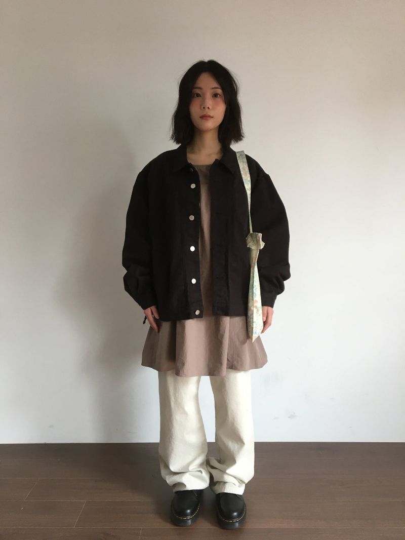 Wood trucker collar jacket (2color)