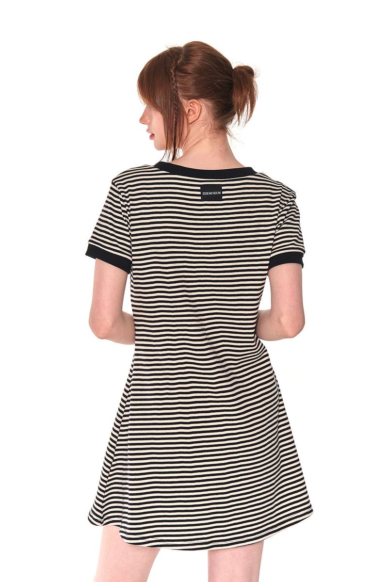 V NECK STRIPE OPS (WHITE)