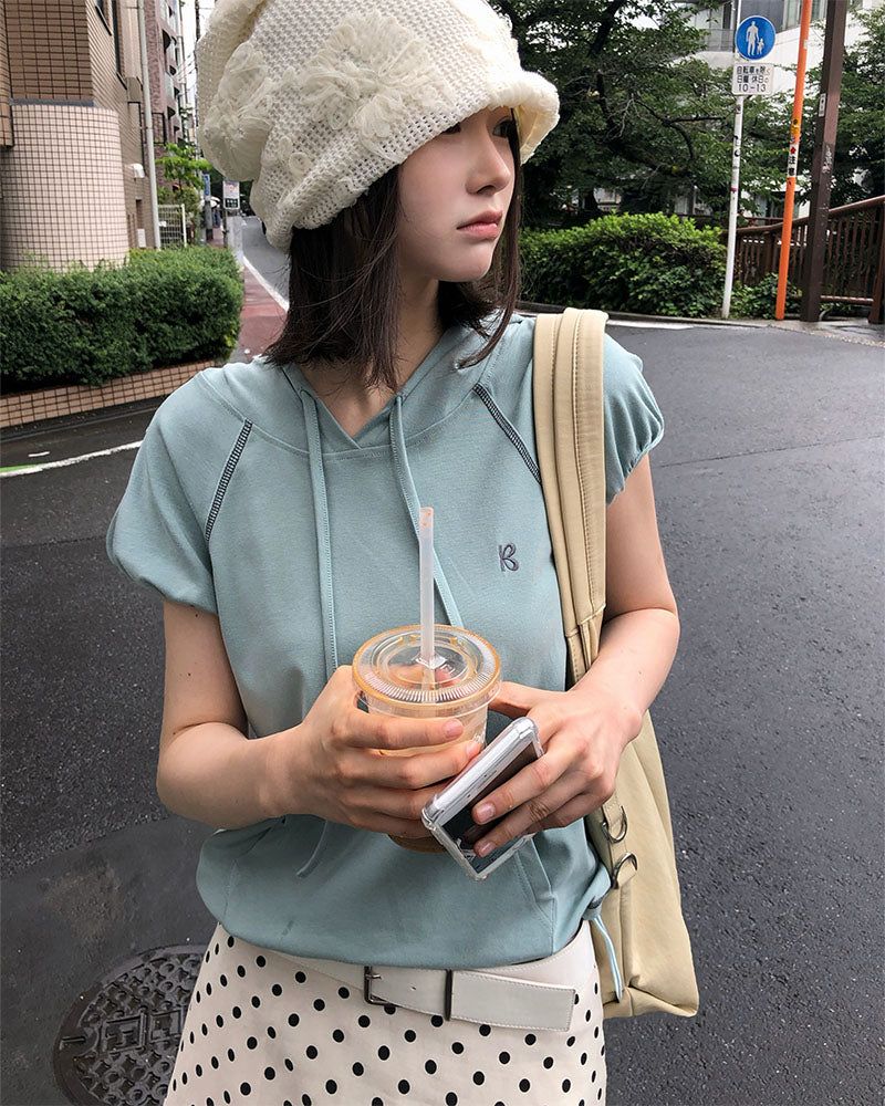 [ORIGINAL] AMI Raglan Short-Sleeve Hoodie T-Shirt