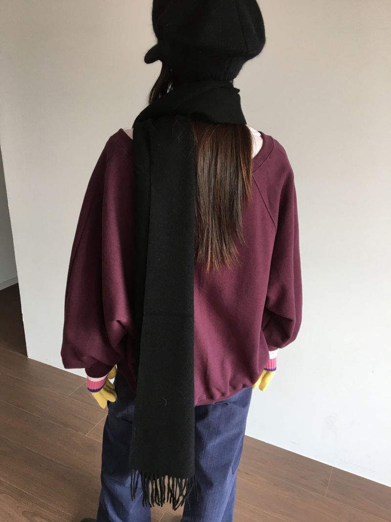 Mauve One-Shoulder Off Sweatshirt (2 Colors)