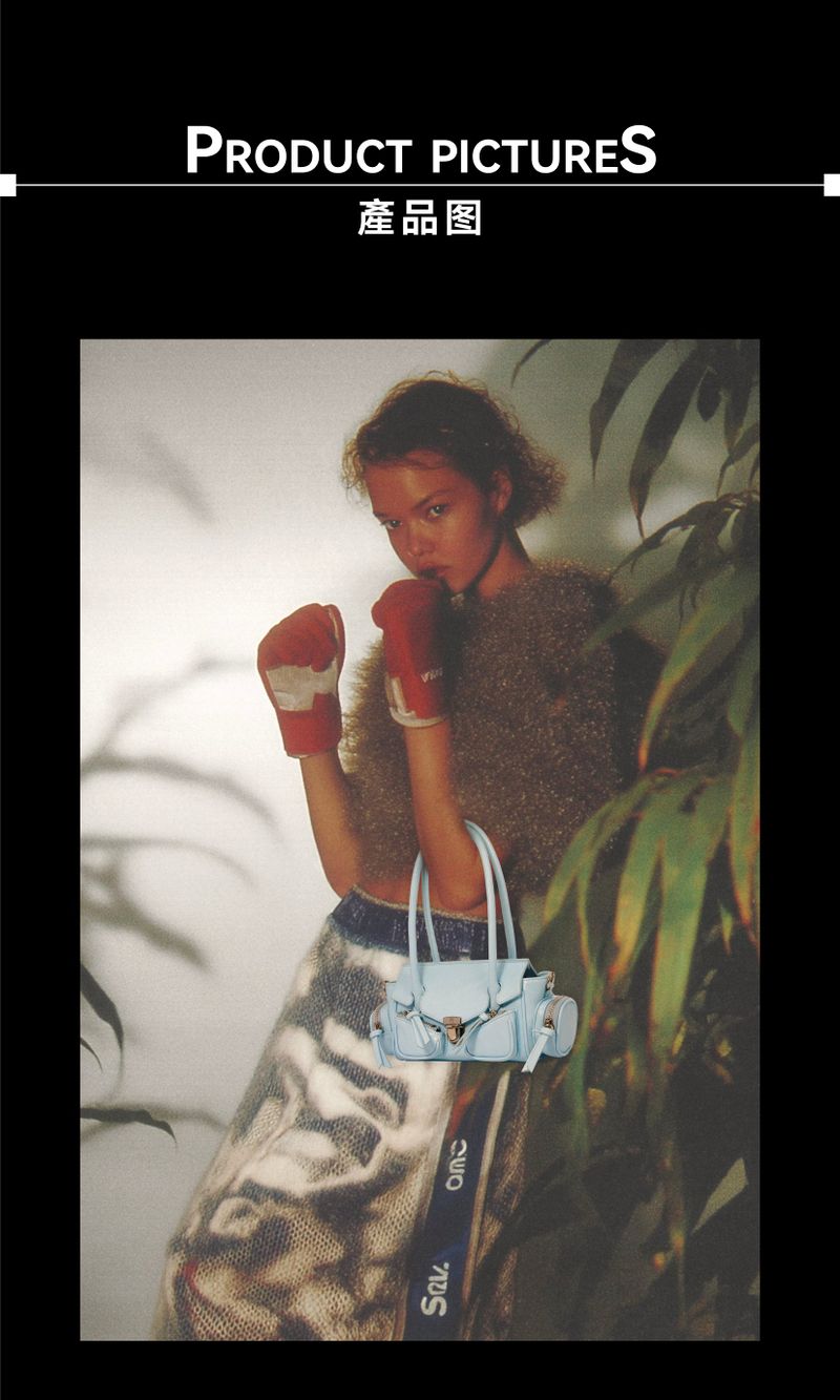 Mini Blue “MALDIVES” Oiled Leather Biker Bag