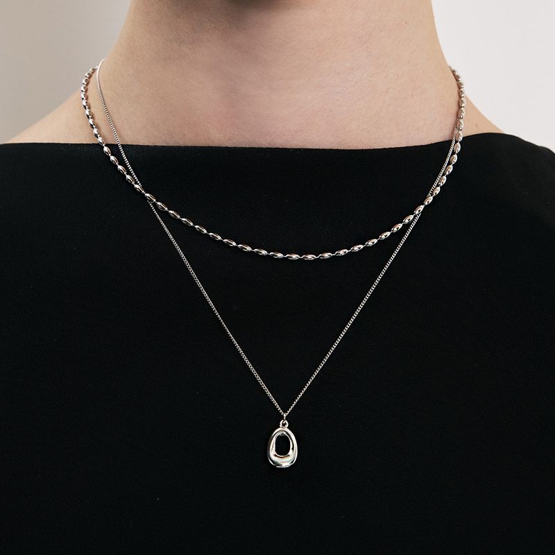 Hei（ヘイ）の「オーバル ペンダント レイヤード セット ネックレス（アクセサリー）」
