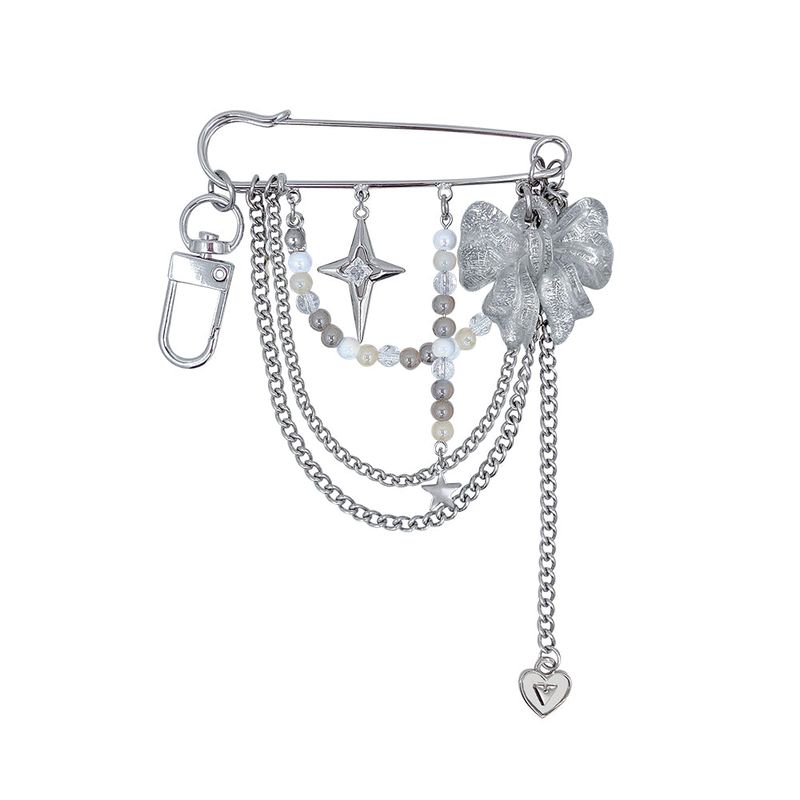 Princess Ribbon Safety Pin Keyring