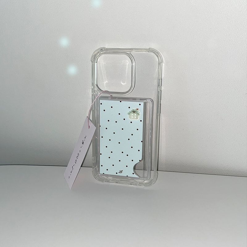 [MADE] RIBBON COTTAGE PHONE CASE MINT (clear pocket)