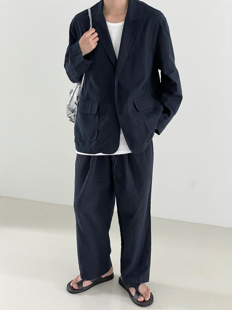 Basic Linen set up blazer jk