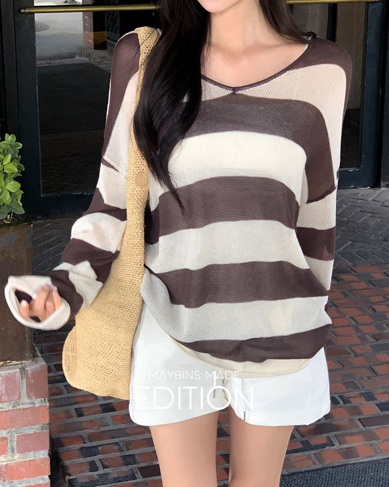 [MADE] Glit lyocell stripe knit