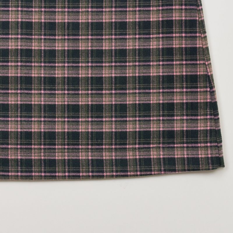 CHECK SLIT LONG SKIRT PINK