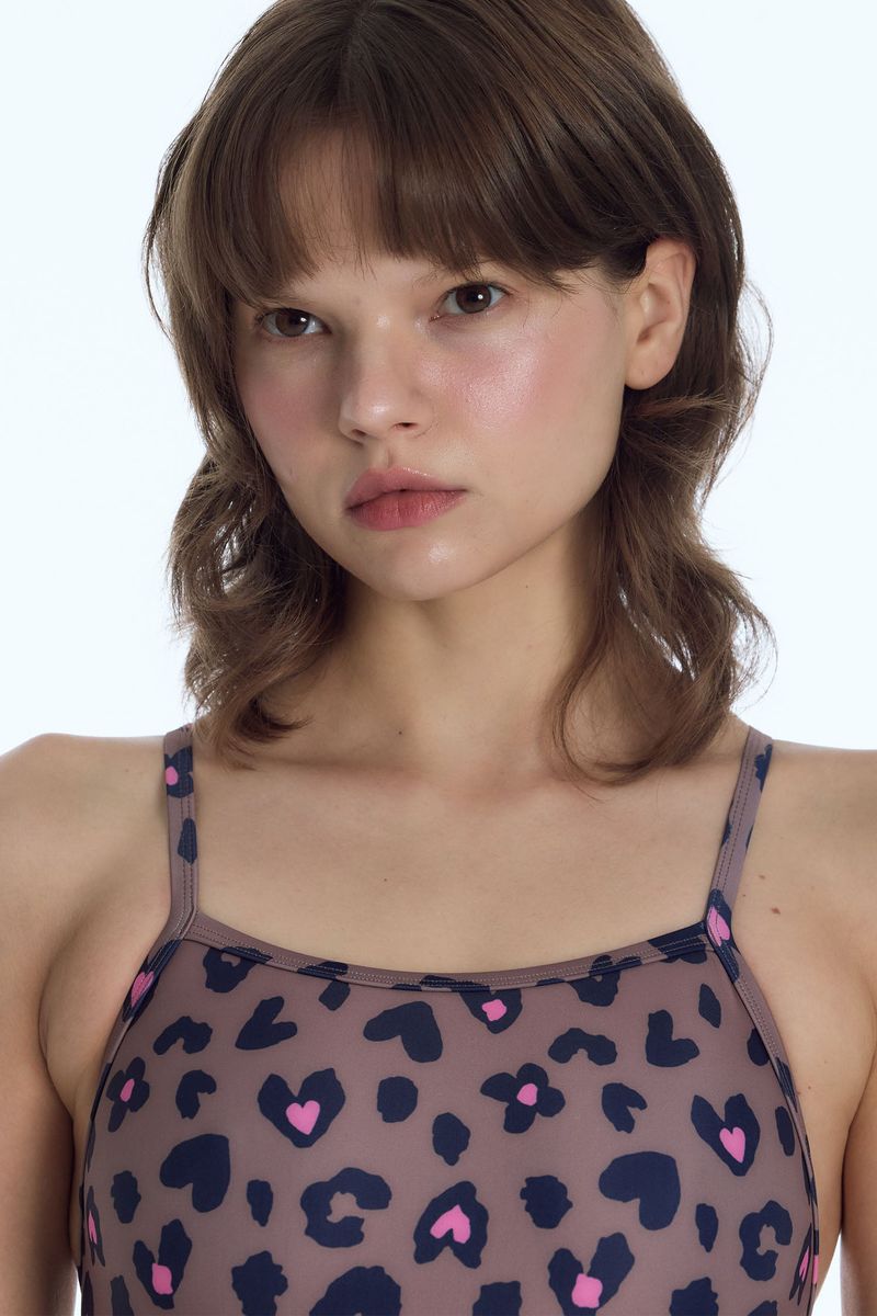 [Sweetie Leopard_brown] One Piece Swimsuit