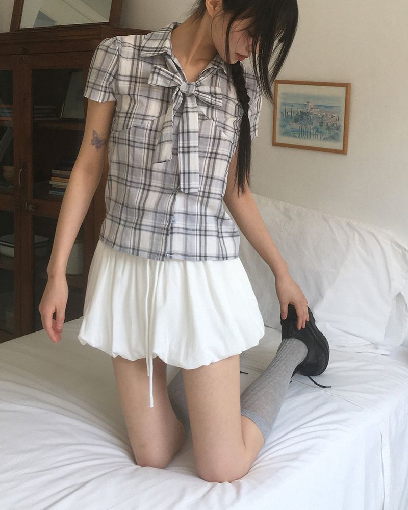 Kti Pumpkin Terry Mini Pants Skirt