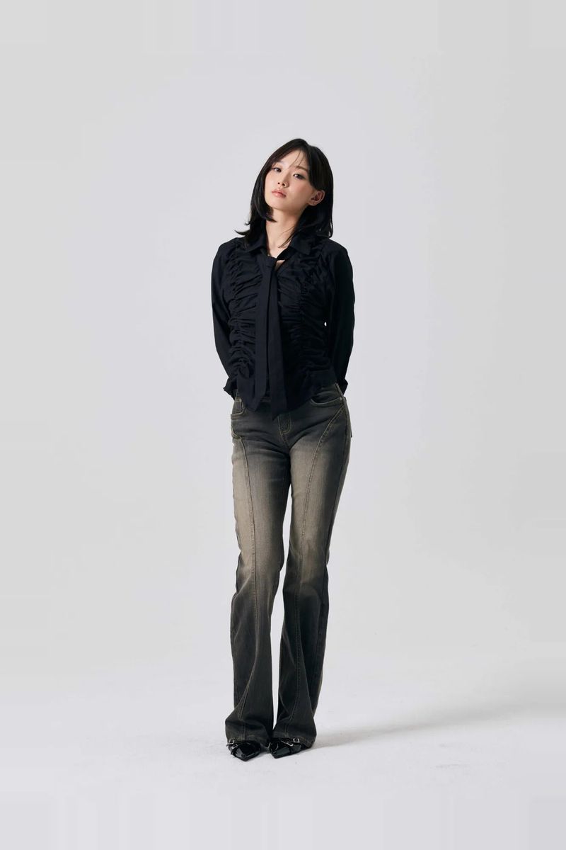 ELLA BOOTCUT DENIM PANTS / BLACK