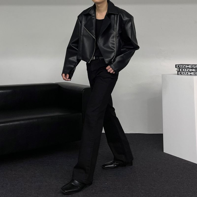 90's Youth Crop Leather Rider Jacket