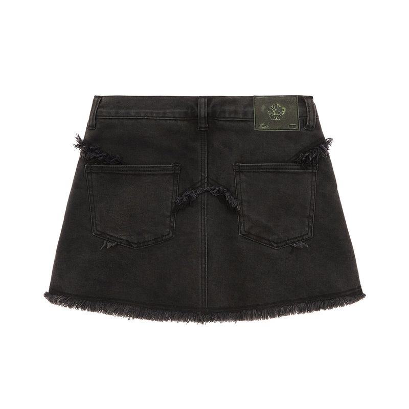 [ULKIN] Starry Micro Denim Skorts_Black
