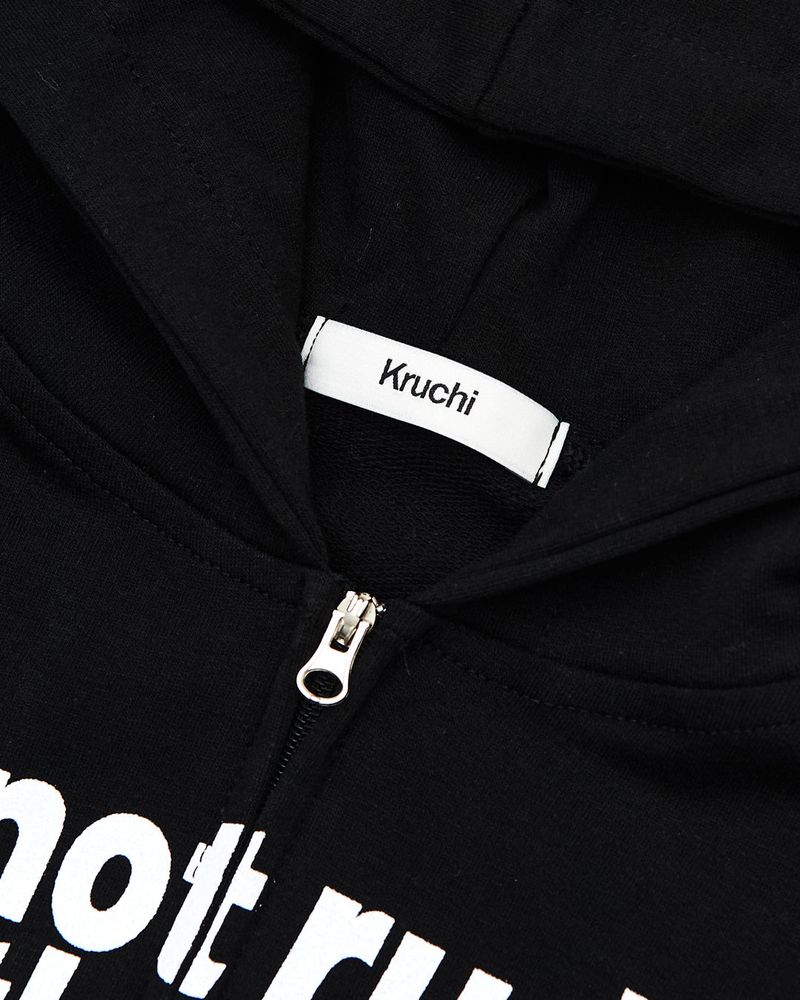 RUDE hood zip up (BLACK) WOMENS