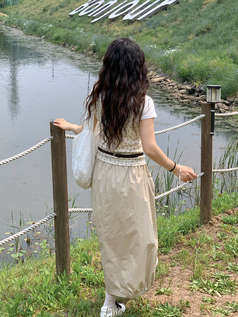 pumpkin balloon pocket long skirt
