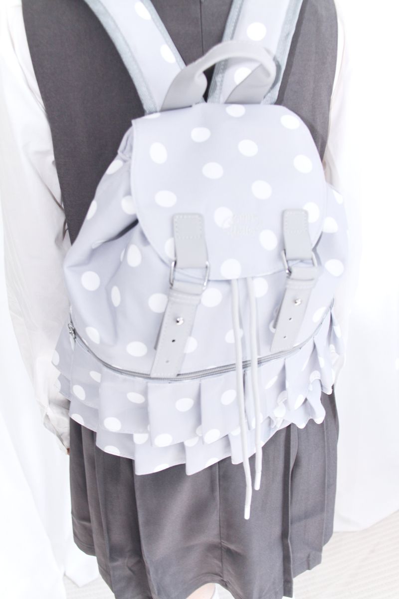 Dot Frill Backpack Kitchen Stripe Daily Bobusang Bag