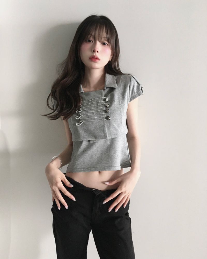 cloudemotion(クラウドエモーション)の「scent gray sleeveless top + napoleon jk set(Setup)」