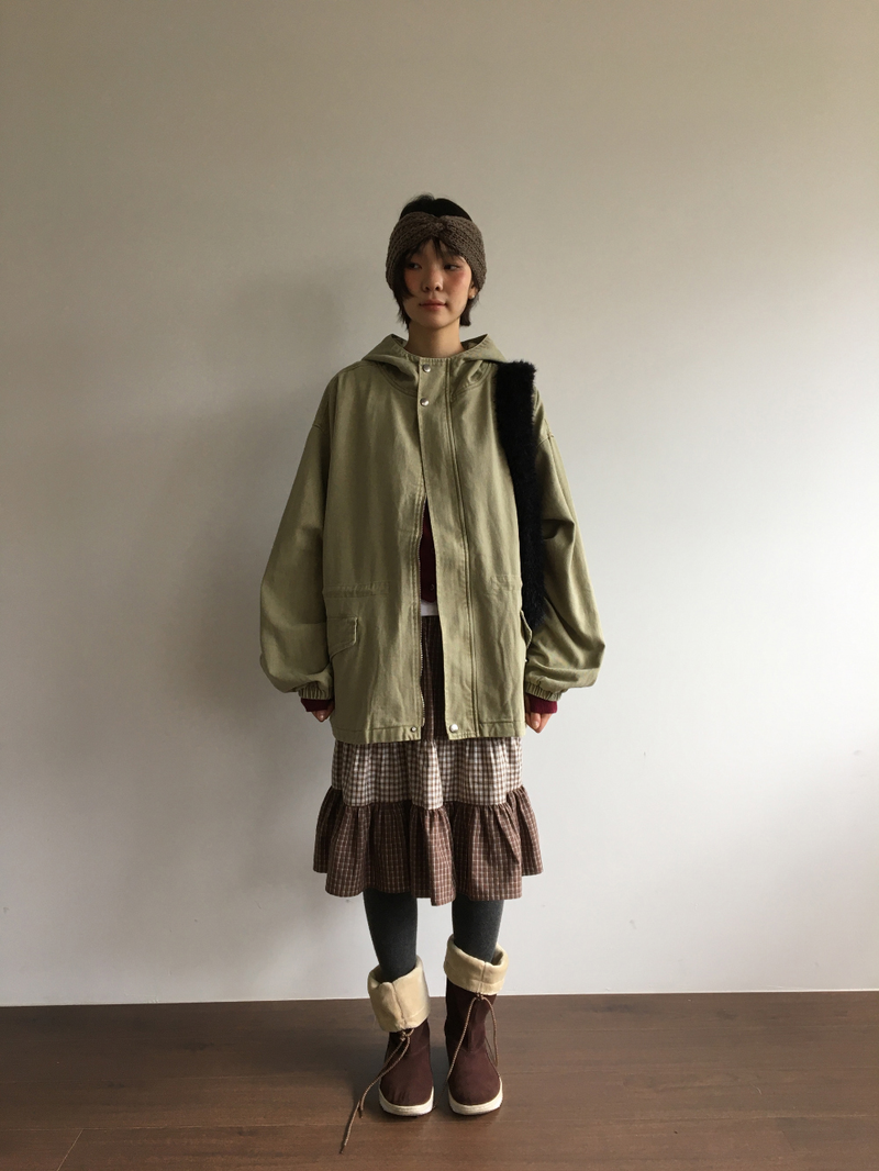 Morrow washed hooded field jacket (2color)