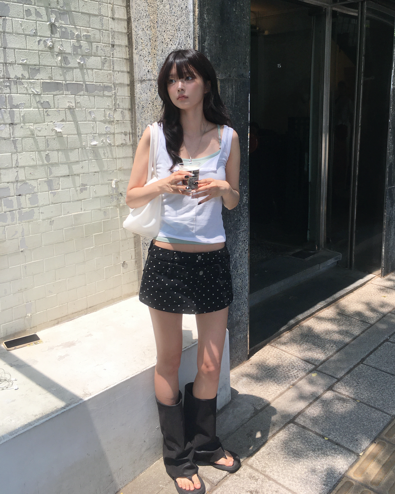 Tencel button sleeveless