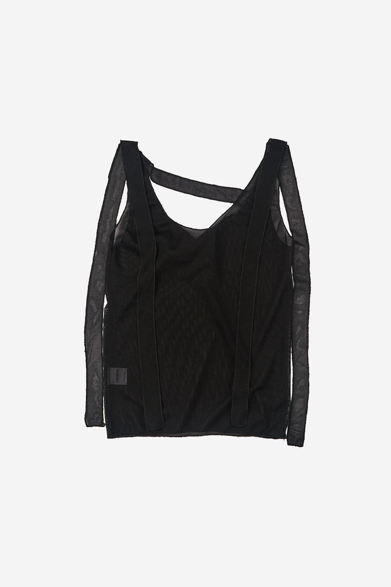 Sheer layered wrap sleeveless