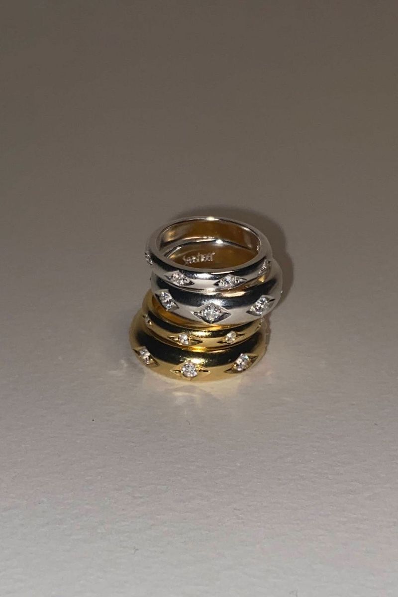 RHOMBUS CARVED RING (THIN/GOLD)