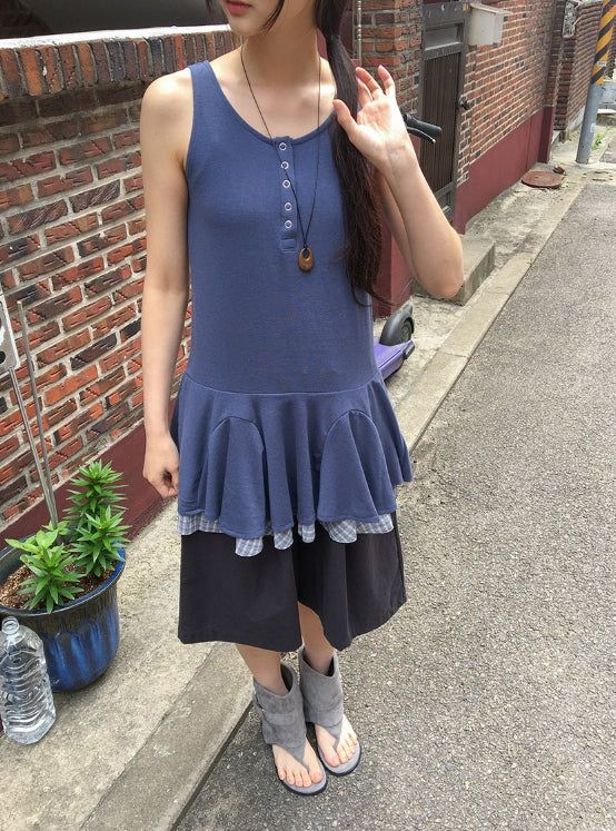 BAON（バオン）の「Sunkey Button Frill Layered Sleeveless（Tops）」