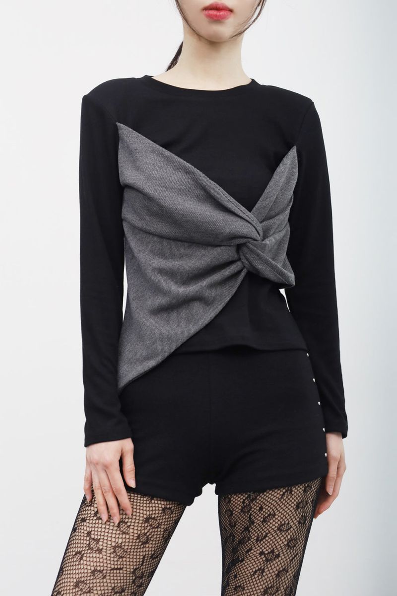 NONCODE（ノンコード）の「Veil twist color block knit（Tops）」