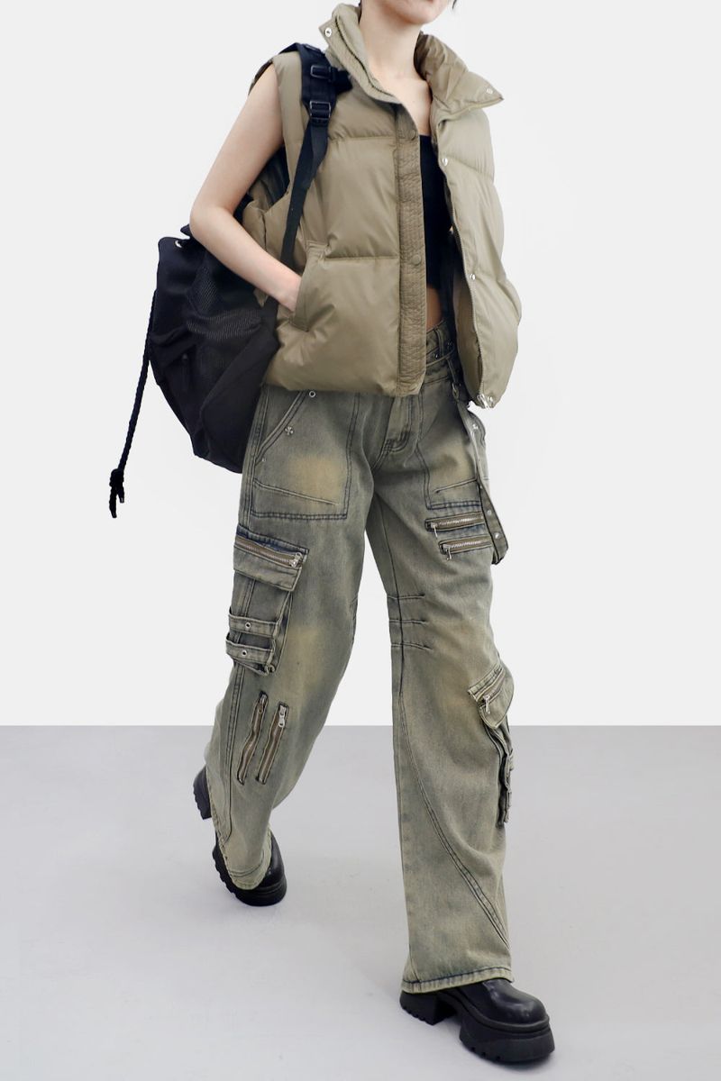 Jeno, high neck vest padded jacket.