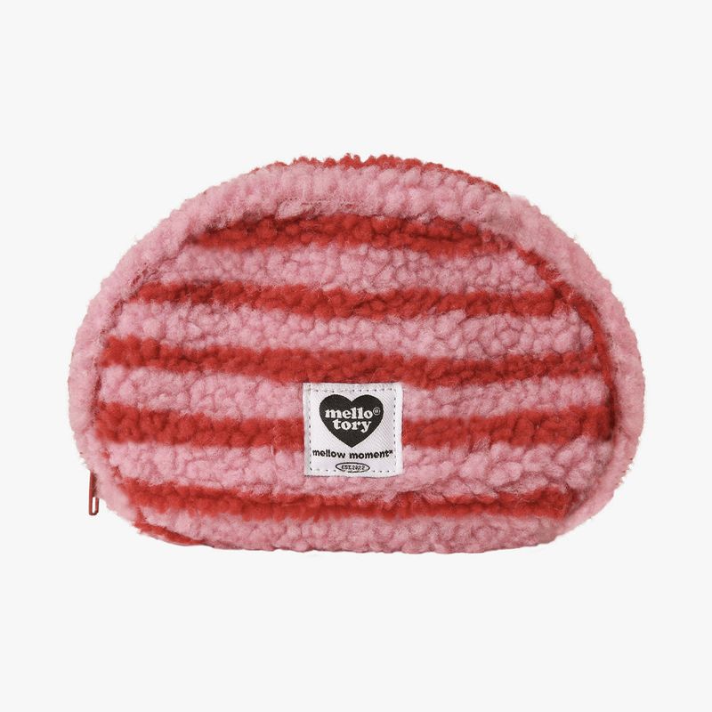 MELLOTORY PATTERN HANDY POUCH (STRIPE RED)
