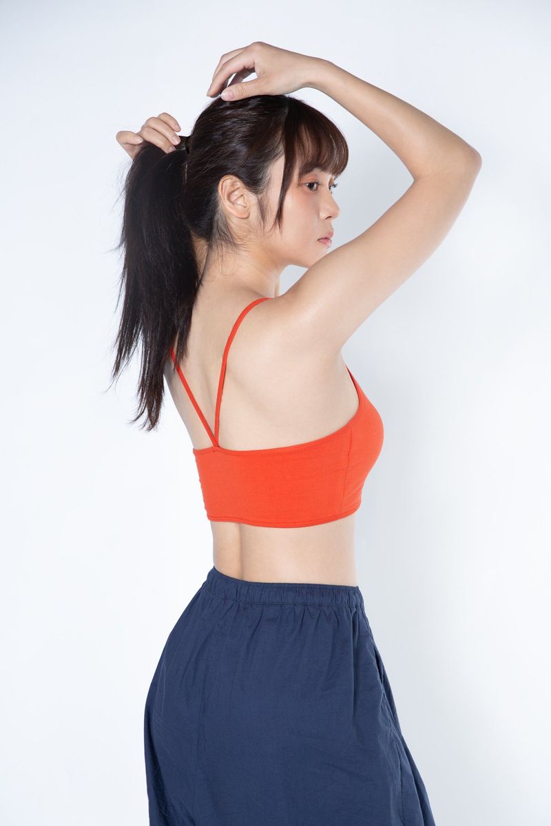 Back Tunnel Bra Top (Orange)