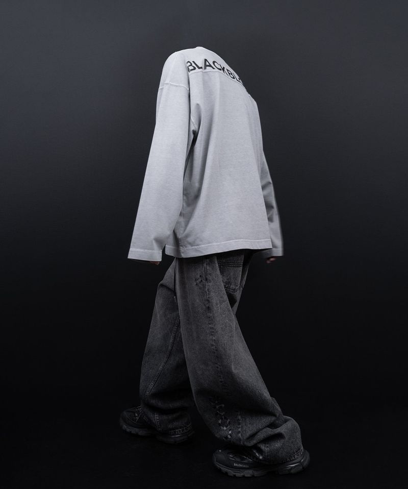 BBD Hidden Slogan Pigment Long T-Shirt (Gray)