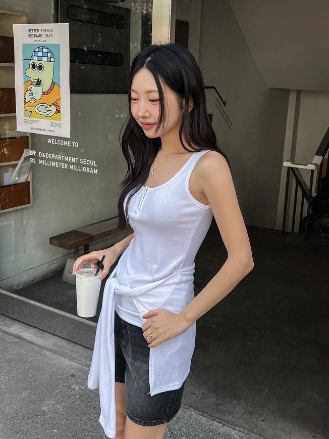 Tian snap layered wrap sleeveless