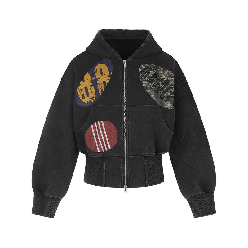 Cozy&Kitsch（コージーアンドキッチ）の「キーラ グラフィック パッチ フード ジップアップ（ジャケット/アウター）」