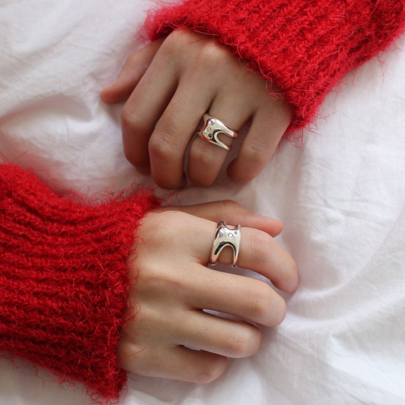Bold double qubic ring (Aquamarine)