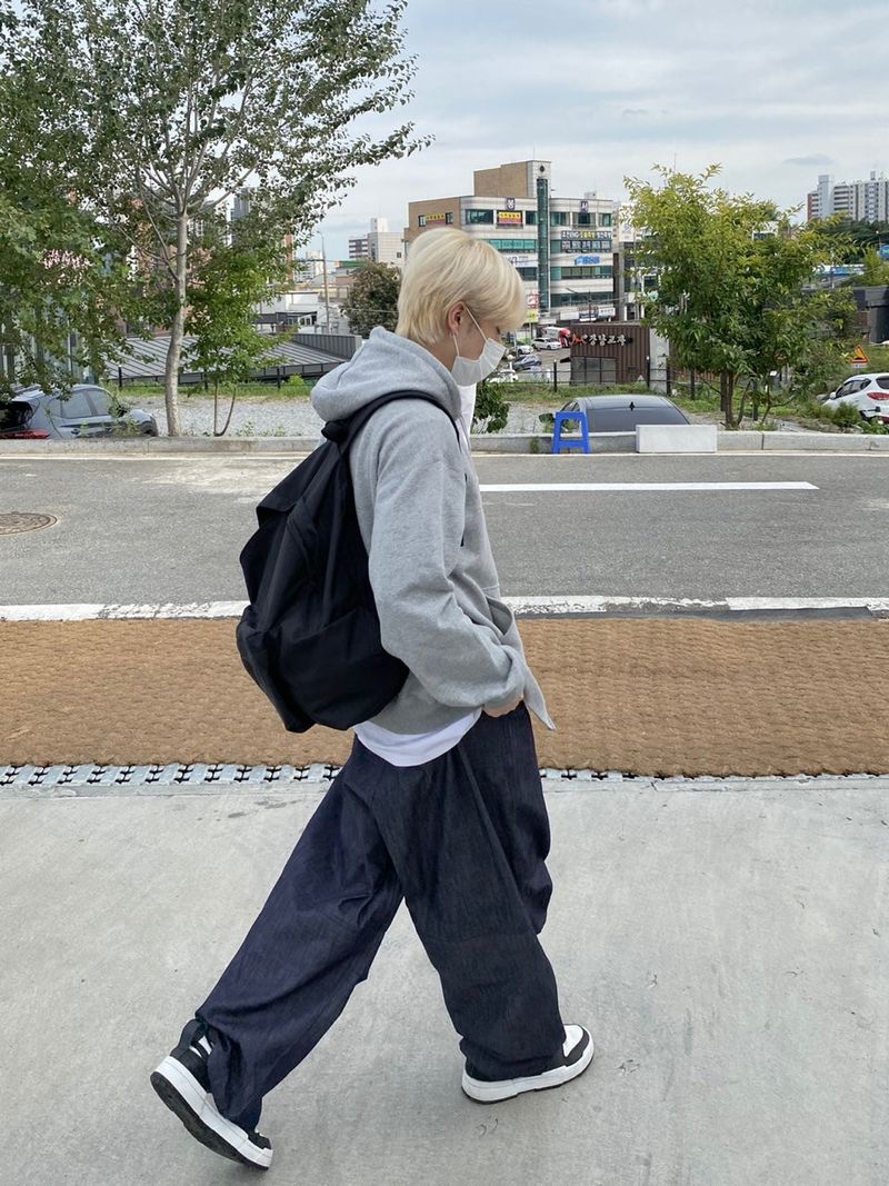 Space String ballon denim wide pants 2color