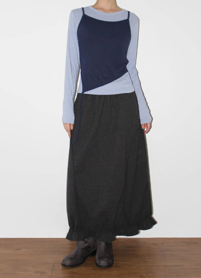 BLOOM CURVE FRILL SKIRT