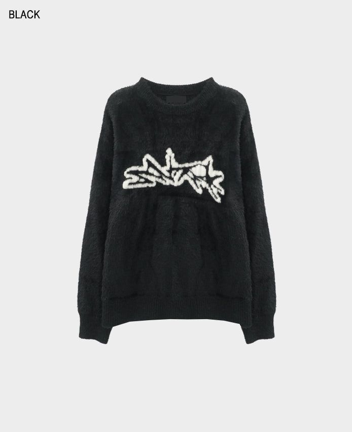 Wing angora touch knit