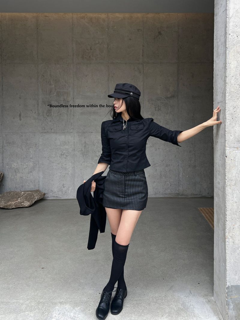 GUSTA（グスタ）の「Defined Sculpt Two Pocket Line 7-part Shirt (2 colors)（Tops）」
