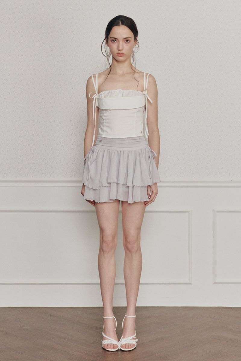 MAGNOLIA FRILL SKIRT grey