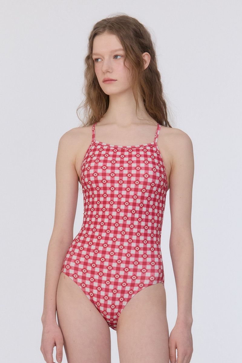 LOOPLOOP（ループループ）の「[Gingham Cottage_red] ワンピース スイムウェア（水着）」