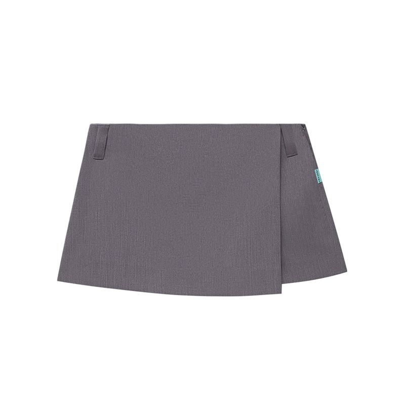Wrap-front mini skirt pants