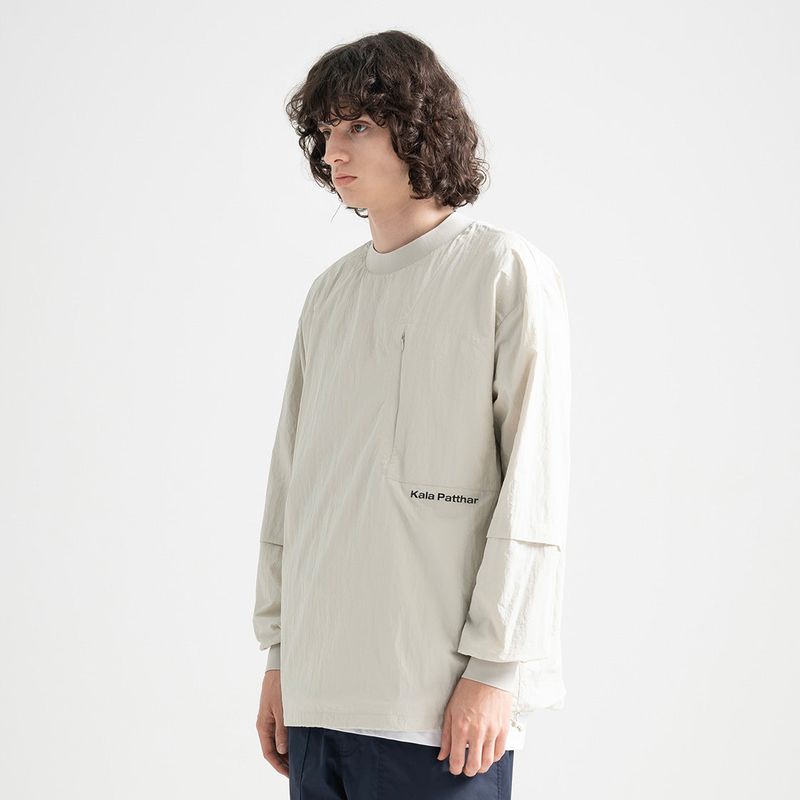 KALAPATTHAR（カラパタール）の「Nylon Zip Pocket Round Shirt - WHITE（Tops）」
