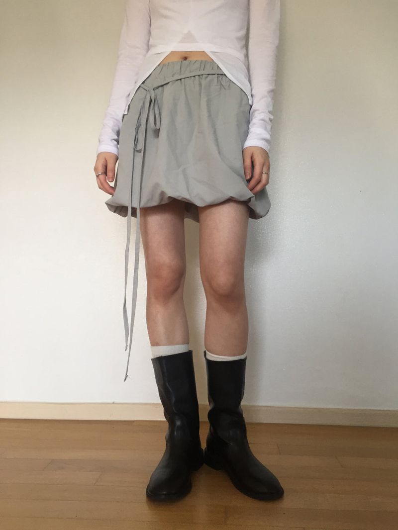 Tie Balloon Mini Skirt (4 colors)
